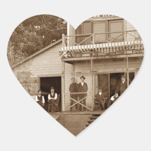 1880's Men Club Fox River Club Fishing Elgin Heart Sticker