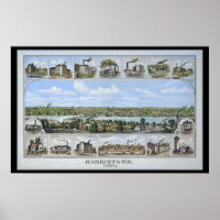 1881 Aerial Map Norristown PA Pennsylvania Poster