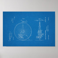 1881 Vintage Bicycle Velocipede Patent Print