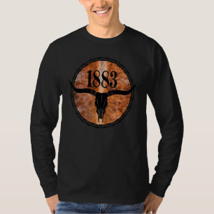 1883 Cowhide Yellowstone Boho Bull Skull 1 T-Shirt