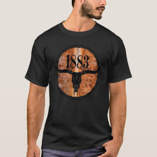 1883 Cowhide Yellowstone Boho Bull Skull 1 T-Shirt