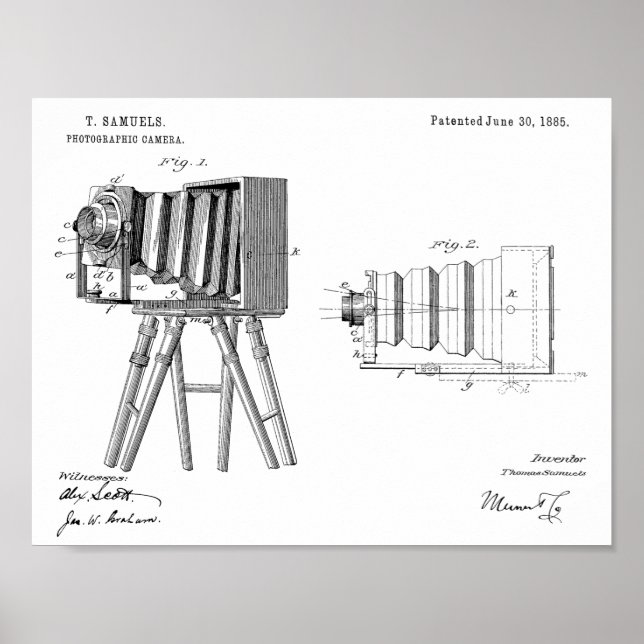 1885 Camera Patent Art Drawing Print (Front)