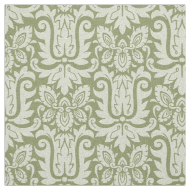 1885 Damask, Willow Green Fabric (Swatch)