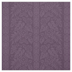 1885 Floral Stripe, Dark Aubergine Fabric