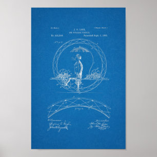 1885 Vintage One Wheeled Bike Patent Print