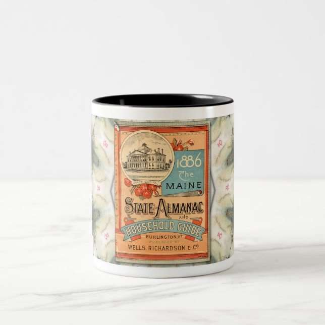 1886 MAINE ALMANAC COVER ART Coffee Mug (Center)