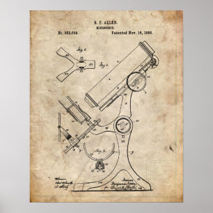 1886 Microscope Patent Poster