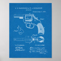 1887 Gun Revolver Patent Art Drawing Print