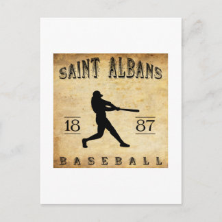 1887 Saint Albans Vermont Baseball Postcard