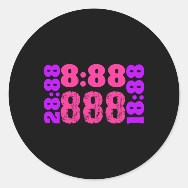 1888..888 Angel Numbers 888  Classic Round Sticker (Front)