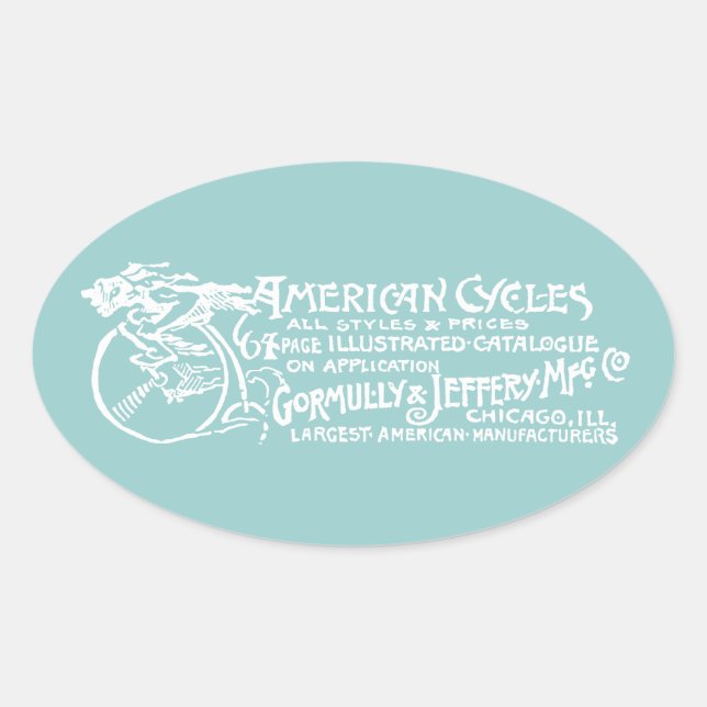 1890 American Cycles Oval Sticker (Front)