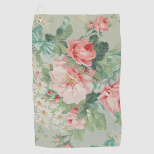1890 British Vintage Fabric Roses & Daisies Golf Towel