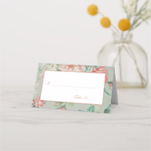 1890 British Vintage Fabric Roses & Daisies Place Card
