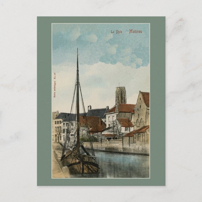 1890 Mechelen Malines Dyle river Postcard (Front)