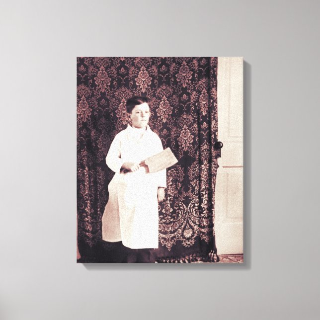 1890's Butcher Boy with Cleaver Photograph Canvas Print (Front)