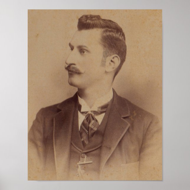 1890s curly moustache man poster (Front)