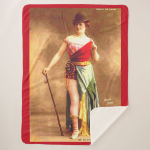 1890s De Clercq entertainer at Casino de Paris Sherpa Blanket