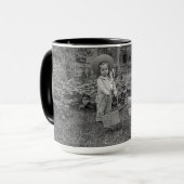 1890's Garden LIttle Girl With Rooster Cart Photo Mug (Front Left)