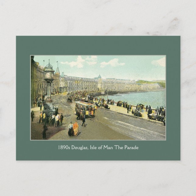 1890s Isle of Man, Douglas, The Parade Postcard (Front)