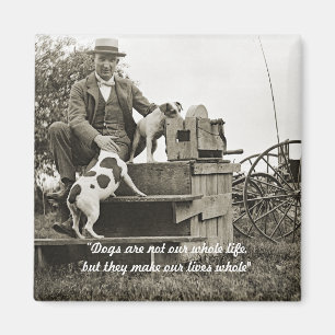 1890's JACK RUSSELL TERRIER DOG MAN LOVE PHOTO Magnet