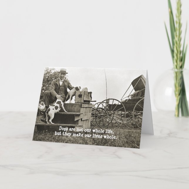 1890's MAN W/ JACK RUSSELL TERRIER DOGS PHOTO Card (Front)