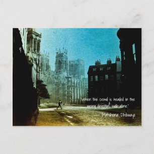 1890's Photo Colourized Walk Alone Quote Man Walk Postcard