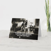 1890'S PHOTO FUNNY BIRTHDAY MAN ON PHONE BOTTLES