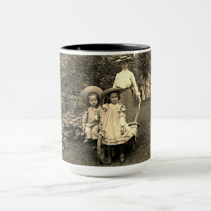 1890's Photo Heirloom Garden Mother Daughters girl Mug