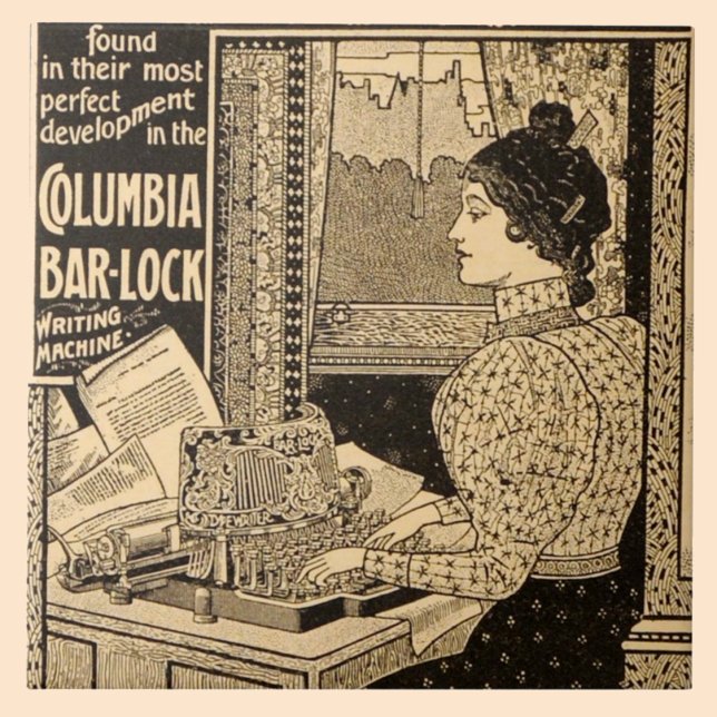 1890's Secretary at Typewriter  Tile (Creator Uploaded)