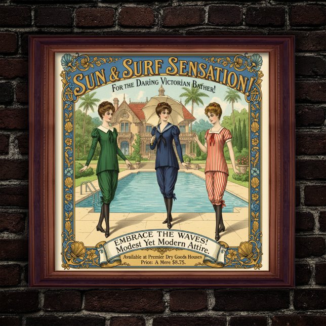 1890s Victorian Swimwear Advertisement Poster (Creator Uploaded)