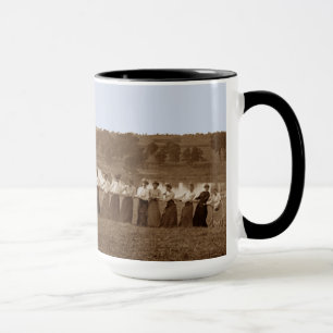 1890's Women Tug of War Tug-O-War sepia Elgin IL Mug