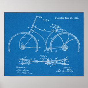 1891 Bicycle Spring Frame Design Patent Art Print
