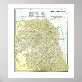 1891 Map of San Francisco - Poster