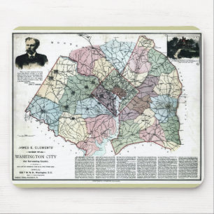 1891 Map of Washington City & Surrounding Country Mouse Pad