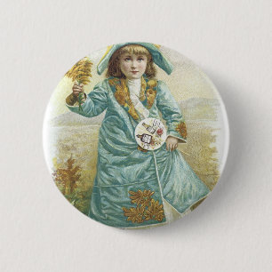 1893 Ladies Perfumed Calendar Hoyt & Co. German Co 6 Cm Round Badge