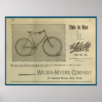 1893 Vintage Bicycle Magazine Ad Art Poster