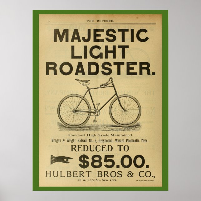 1893 Vintage Bicycle Magazine Ad Art Poster (Front)