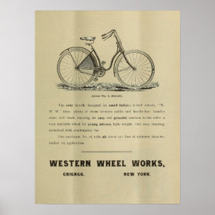 1893 Vintage Bicycle Magazine Ad Art Poster