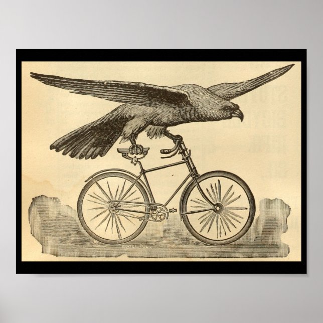 1894 Vintage Eagle Bicycle Magazine Ad Art Poster (Front)
