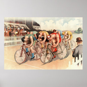 1895 Bicycle Race Reprint 36 x 24 Poster