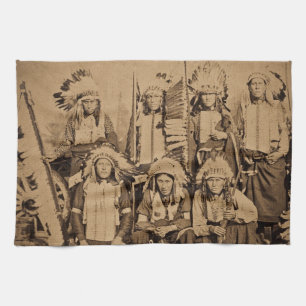 1895 Buffalo Bill Wild West Show Sioux Chiefs Tea Towel