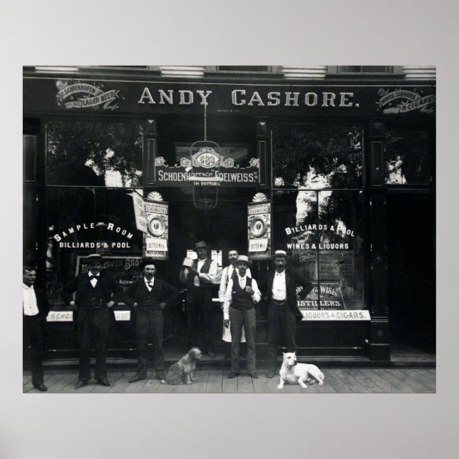 1895 CHICAGO SALOON & BILLIARD PARLOR POSTER (Front)