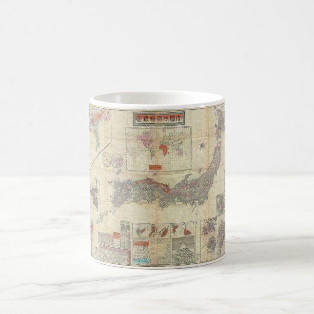 1895 Meiji 28 Japanese Map of Imperial Japan Coffee Mug (Center)