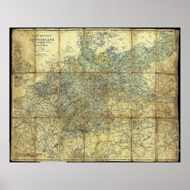 1896 German Travelers' Map Poster (Front)