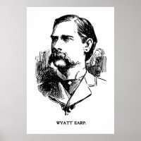 1896 NEWSPAPER PORTRAIT of LAWMAN WYATT EARP