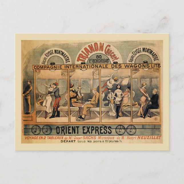 1896 Orient Express musical revue Paris Postcard (Front)