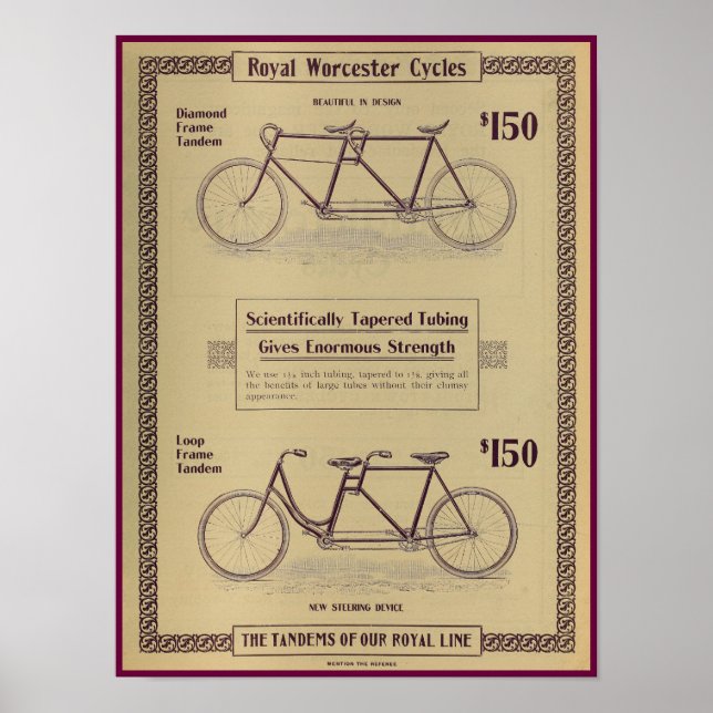 1896 Vintage Bicycle Magazine Ad Art Poster (Front)