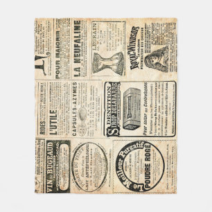 1897 French Newspaper Advertisement Fleece Blanket