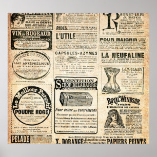 1897 French Newspaper Advertisement Poster