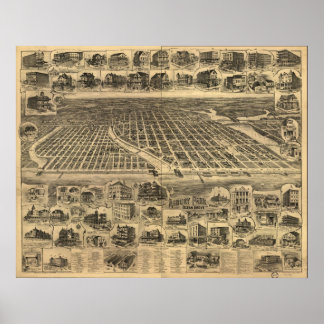 1897 Ocean Grove & Asbury Park, NJ Panoramic Map Poster